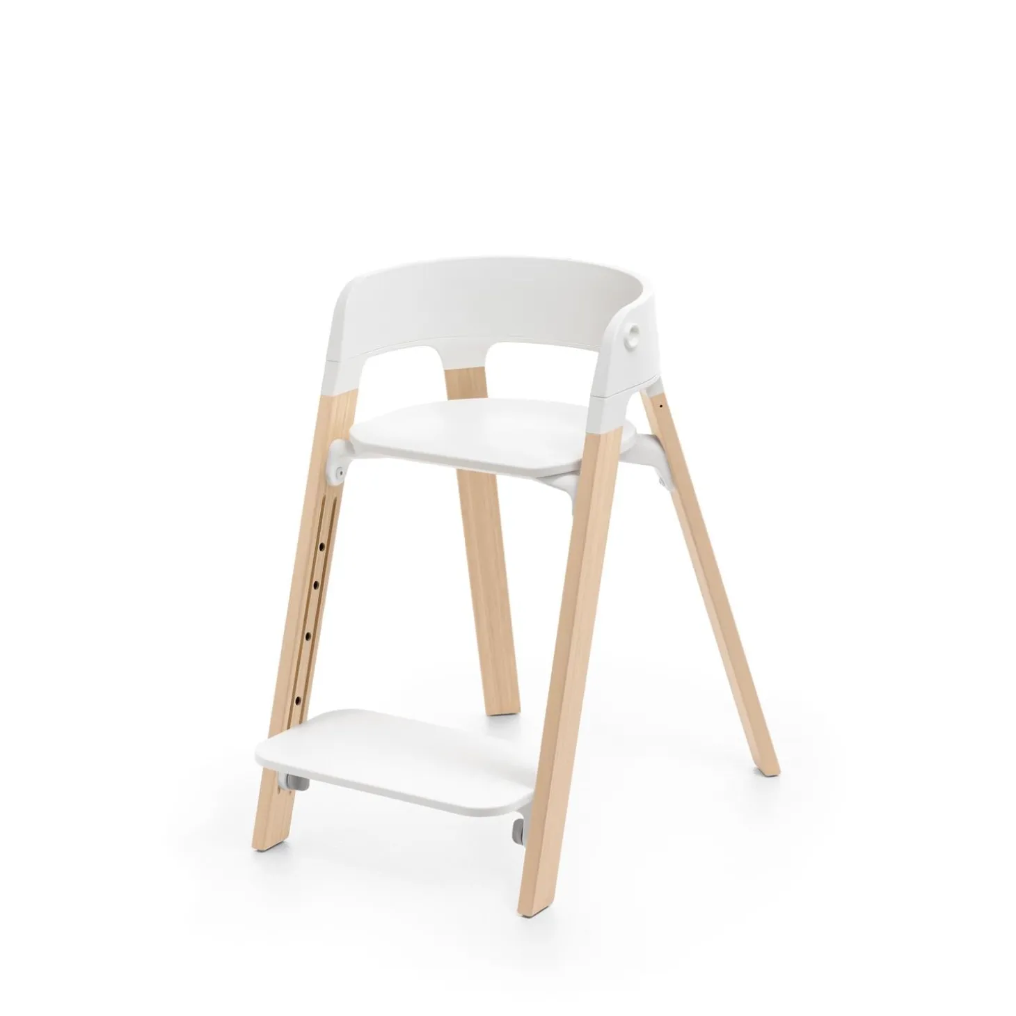 Stokke Chaise haute Steps Blanc et bois clair