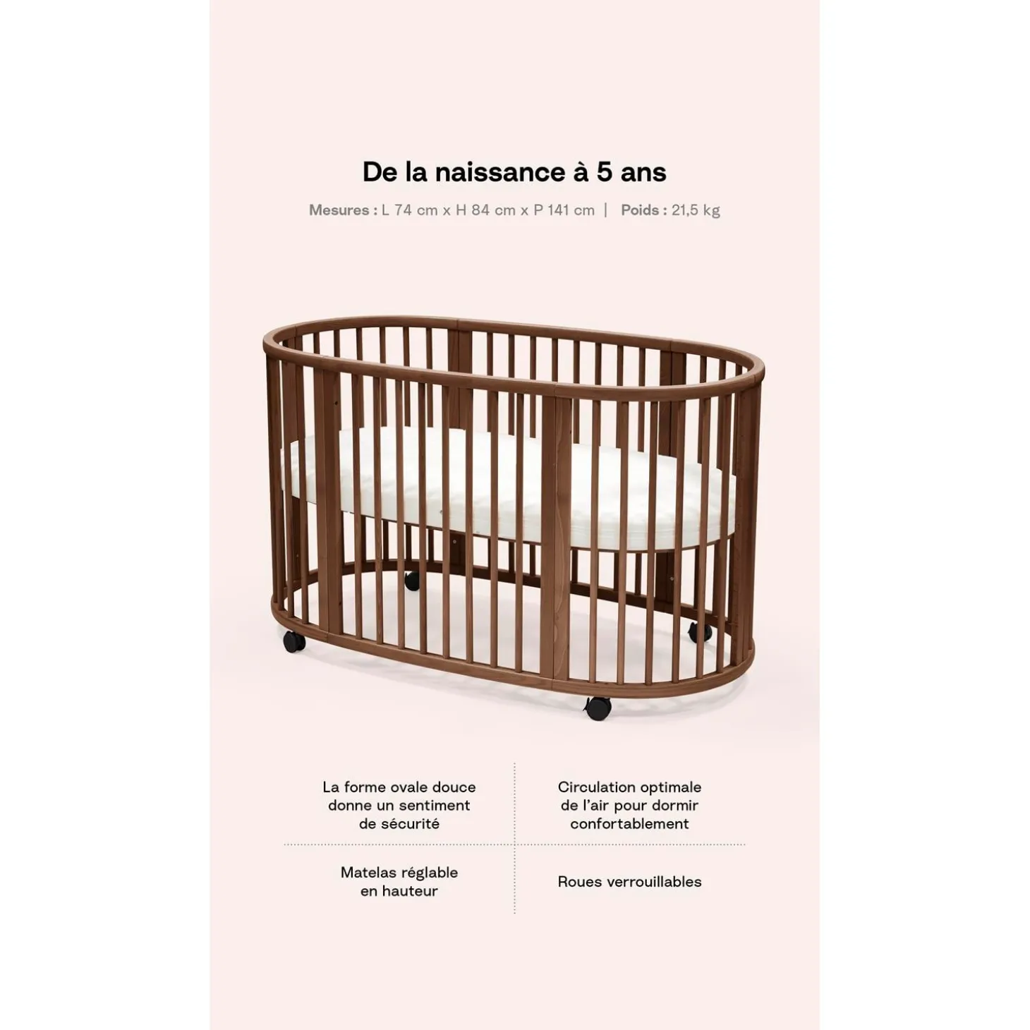 Stokke Lit berceau Sleepi Brun Chaud