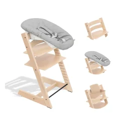 Stokke Pack Chaise haute Tripp Trapp + Baby Set + Newborn set Naturel / Gris