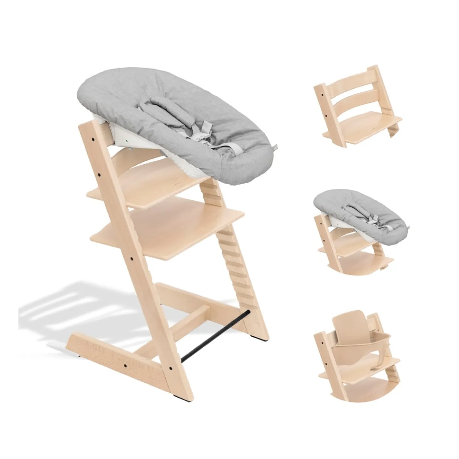 Stokke Pack Chaise haute Tripp Trapp + Baby Set + Newborn set Naturel / Gris