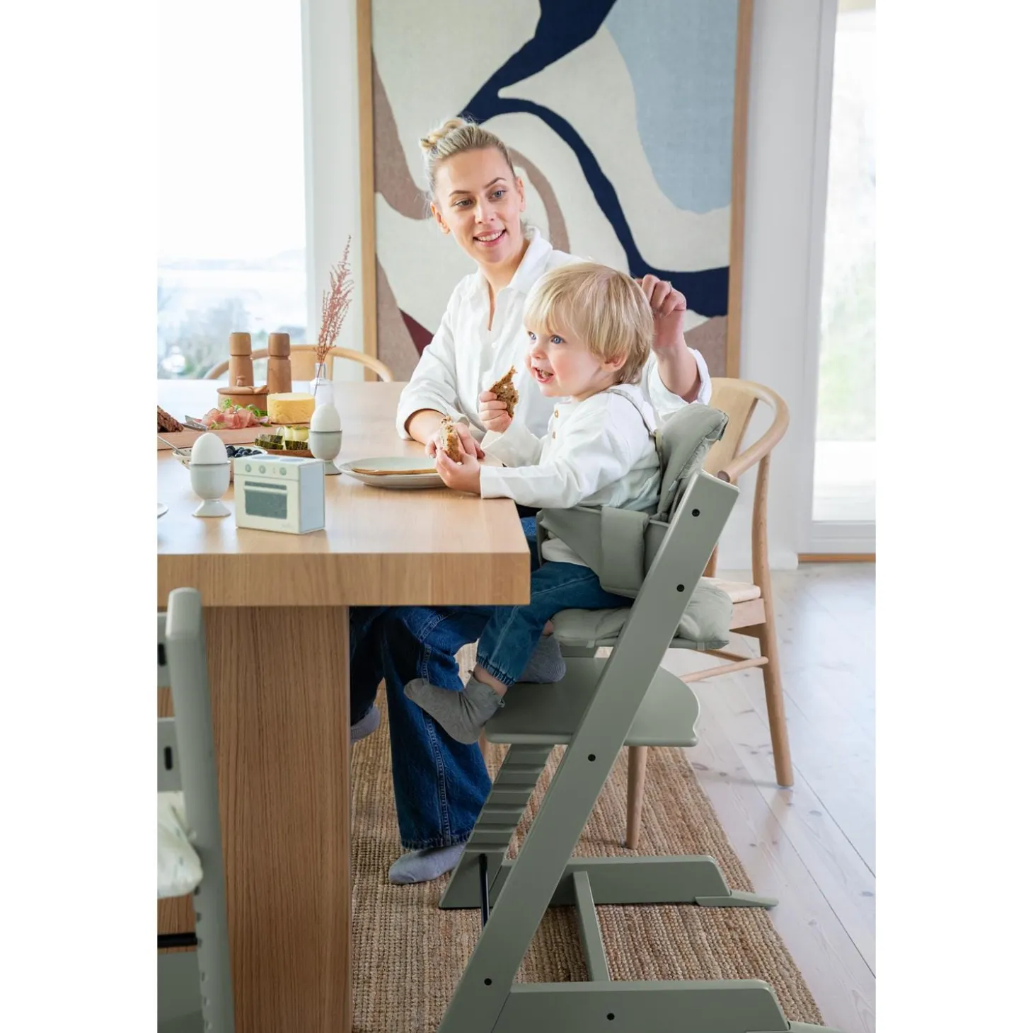 Stokke Pack chaise Tripp Trapp et plateau Glacier Green