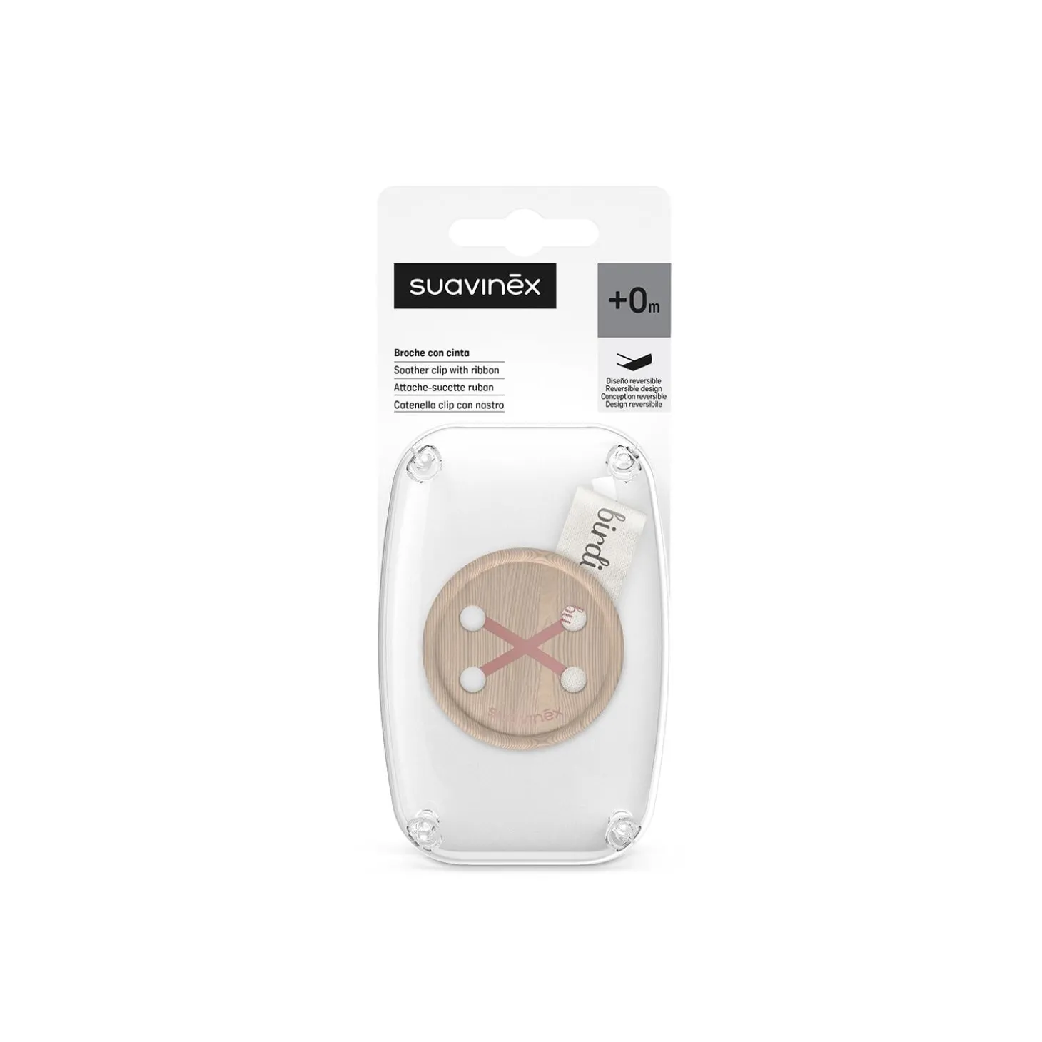 Suavinex Attache-Sucette Ruban Birdies Rose