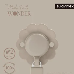 Suavinex                    Attache sucette silicone Wonder    Gray Cloud