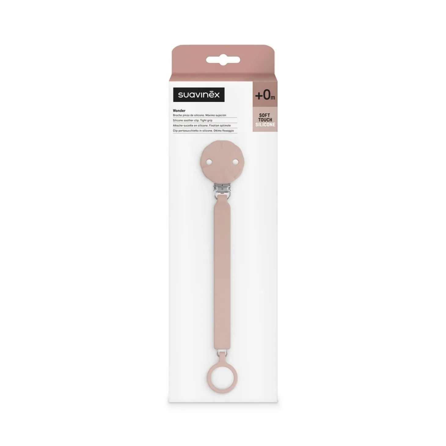 Suavinex Attache sucette silicone Wonder Pale Mauve