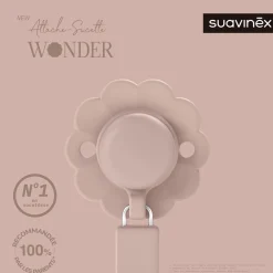 Suavinex Attache sucette silicone Wonder Pale Mauve