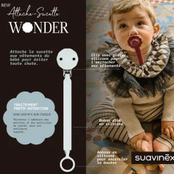 Suavinex Attache sucette silicone Wonder Illusion Blue