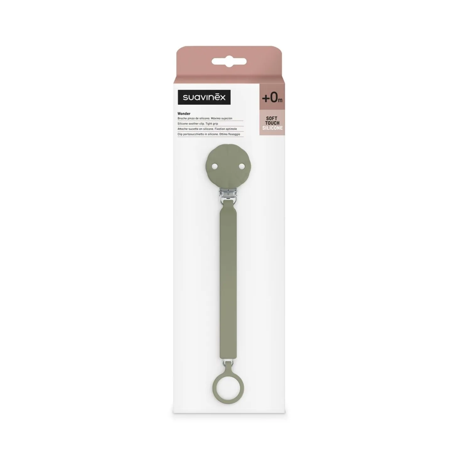 Suavinex Attache sucette silicone Wonder Hedge Green