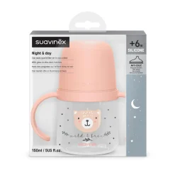 Suavinex                    Biberon à Anses Wild&Free Night & Day    Rose
