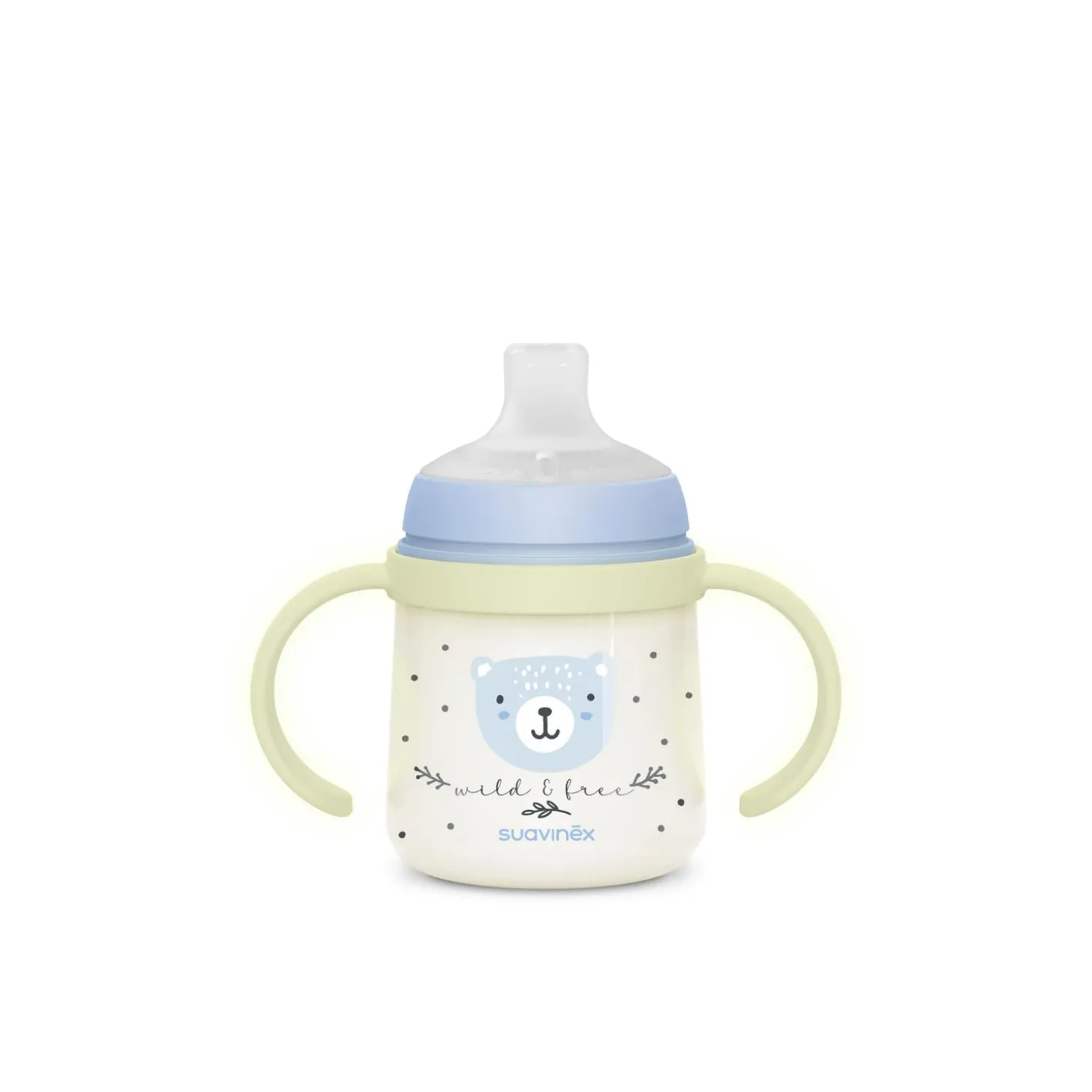 Suavinex Biberon à Anses Wild&Free Night & Day Bleu 150 ml