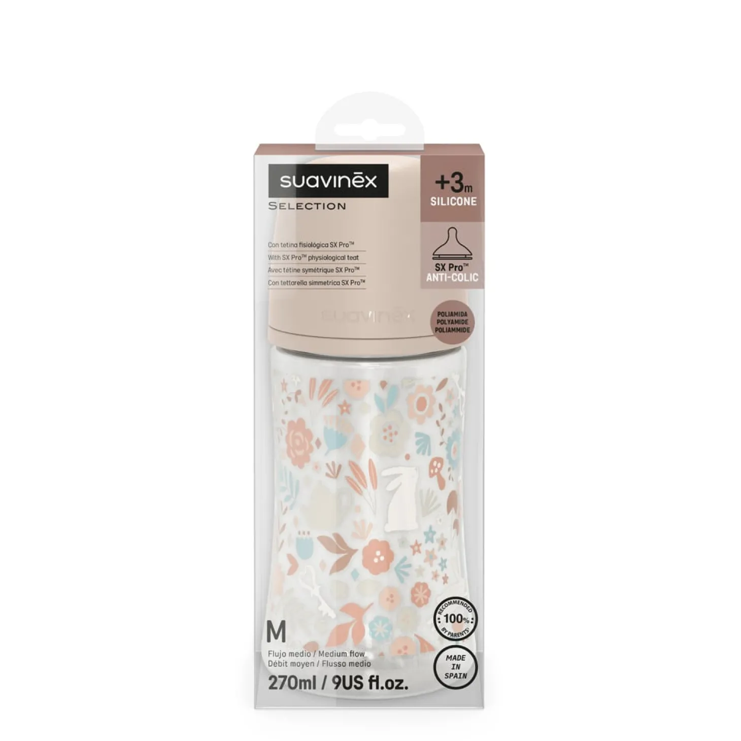Suavinex Biberon Tetine Sxpro M Wond Rose 270 ml