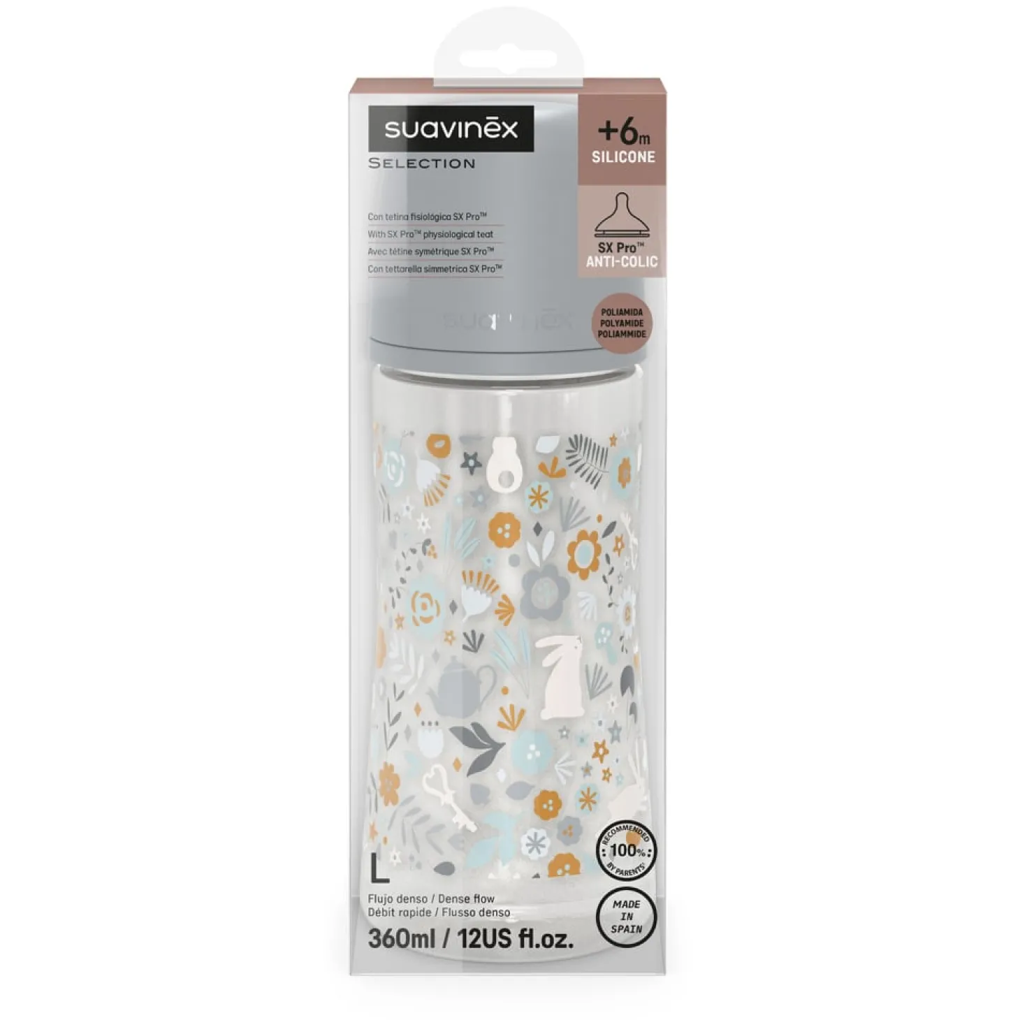 Suavinex Biberon Tetine Sxpro L Wond Bleu 360 ml