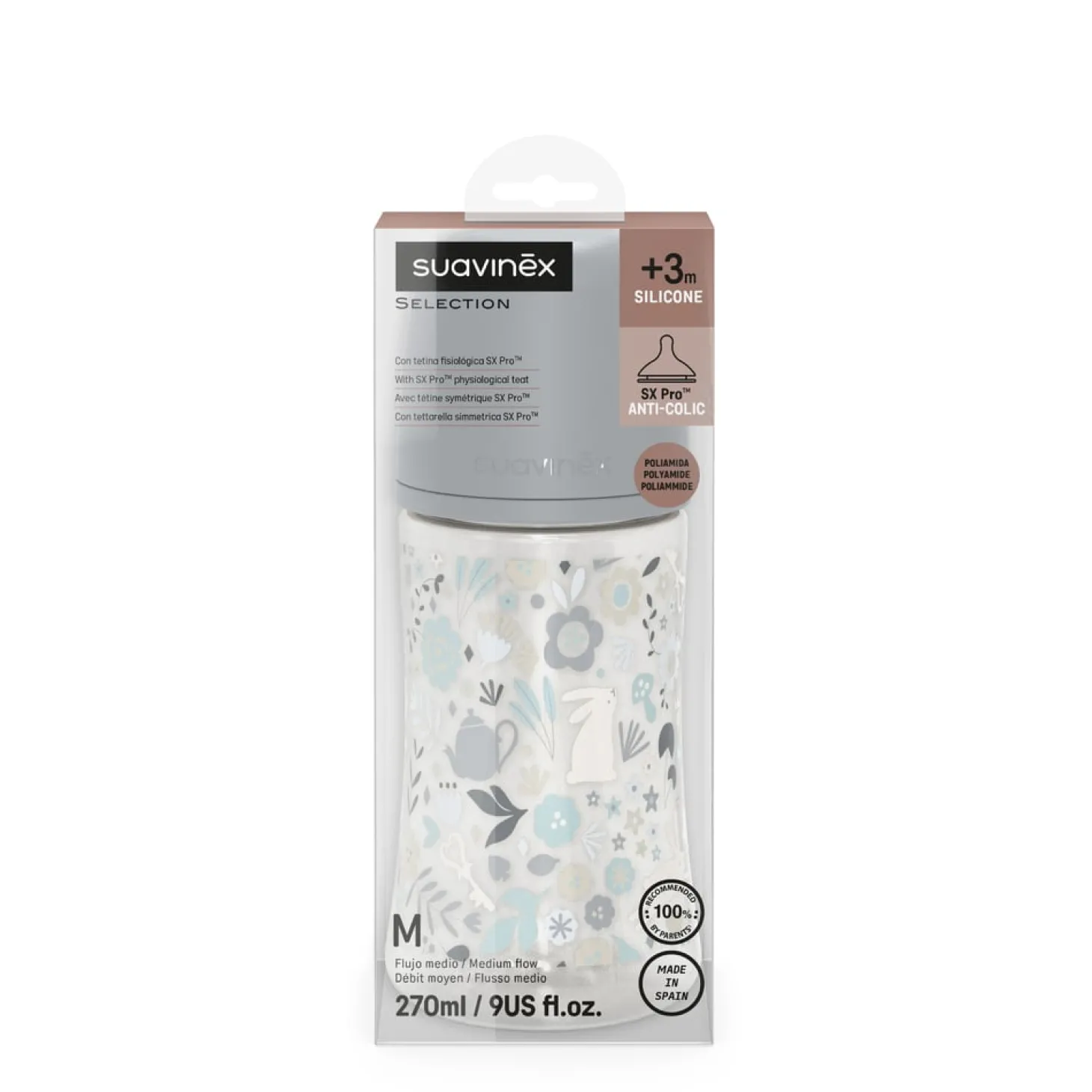 Suavinex Biberon Tetine Sxpro M Wond Bleu 270 ml