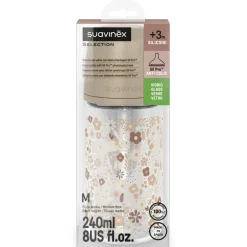 Suavinex                    Biberon Verre Tetine Sxpro M Wonderland Lapins    Beige            240 ml