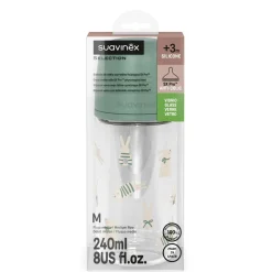 Suavinex                    Biberon Verre Tetine Sxpro M Wonderland Lapins    Vert            240 ml