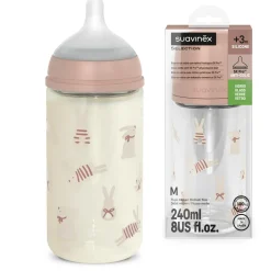 Suavinex                    Biberon Verre Tetine Sxpro M Wonderland Lapins    Rose            240 ml