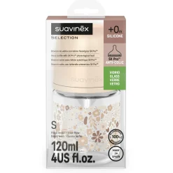 Suavinex Biberon Verre Tetine Sxpro S Wonderland Lapins Beige 120 ml