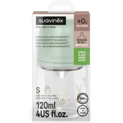 Suavinex Biberon Verre Tetine Sxpro S Wonderland Lapins Vert 120 ml