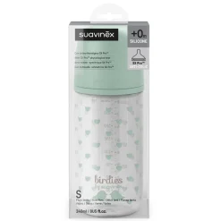 Suavinex Biberon Verre Tétine Sxpro S Birdies Vert 240 ml