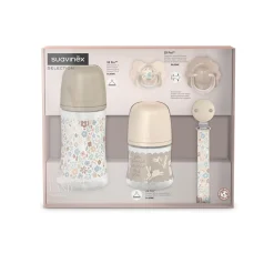 Suavinex                    Coffret biberon Welcome Baby Set Wonderland    Beige