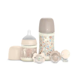 Suavinex                    Coffret biberon Welcome Baby Set Wonderland    Beige