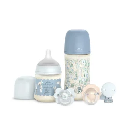 Suavinex Coffret biberon Welcome Baby Set Wonderland Bleu