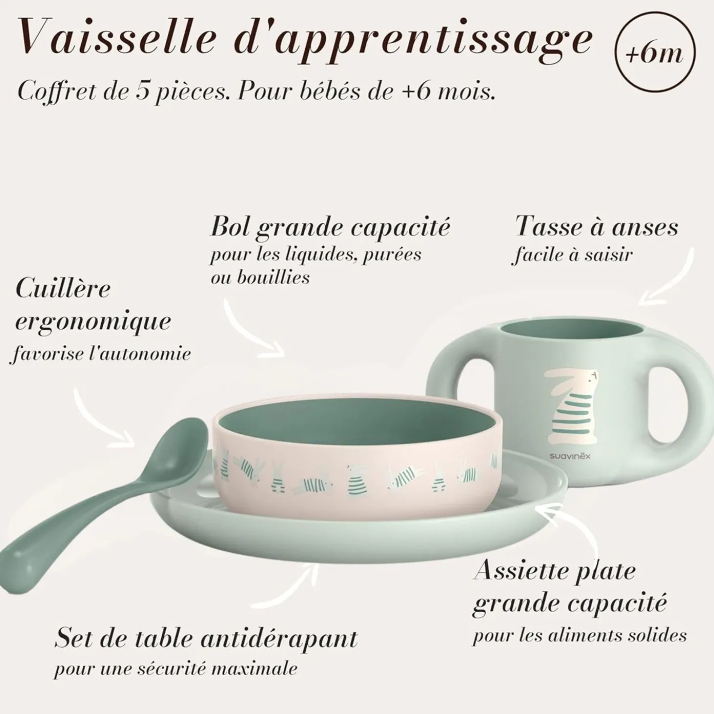 Suavinex Coffret repas Hygge Baby Vert 6 mois+