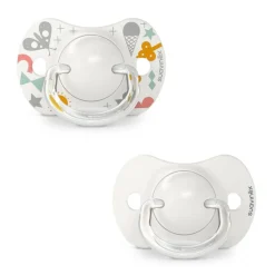 Suavinex Lot de 2 sucettes symetriques walk in the park Gris 0-6 mois