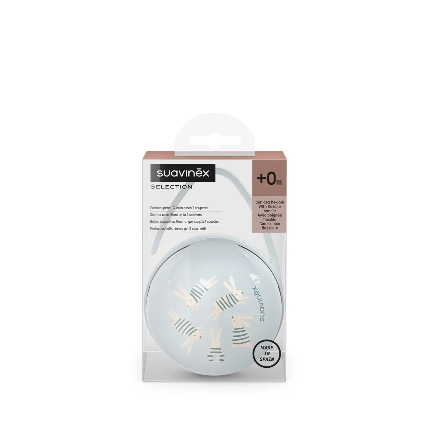 Suavinex Porte Sucette Duo Wonderland Lapin Bleu
