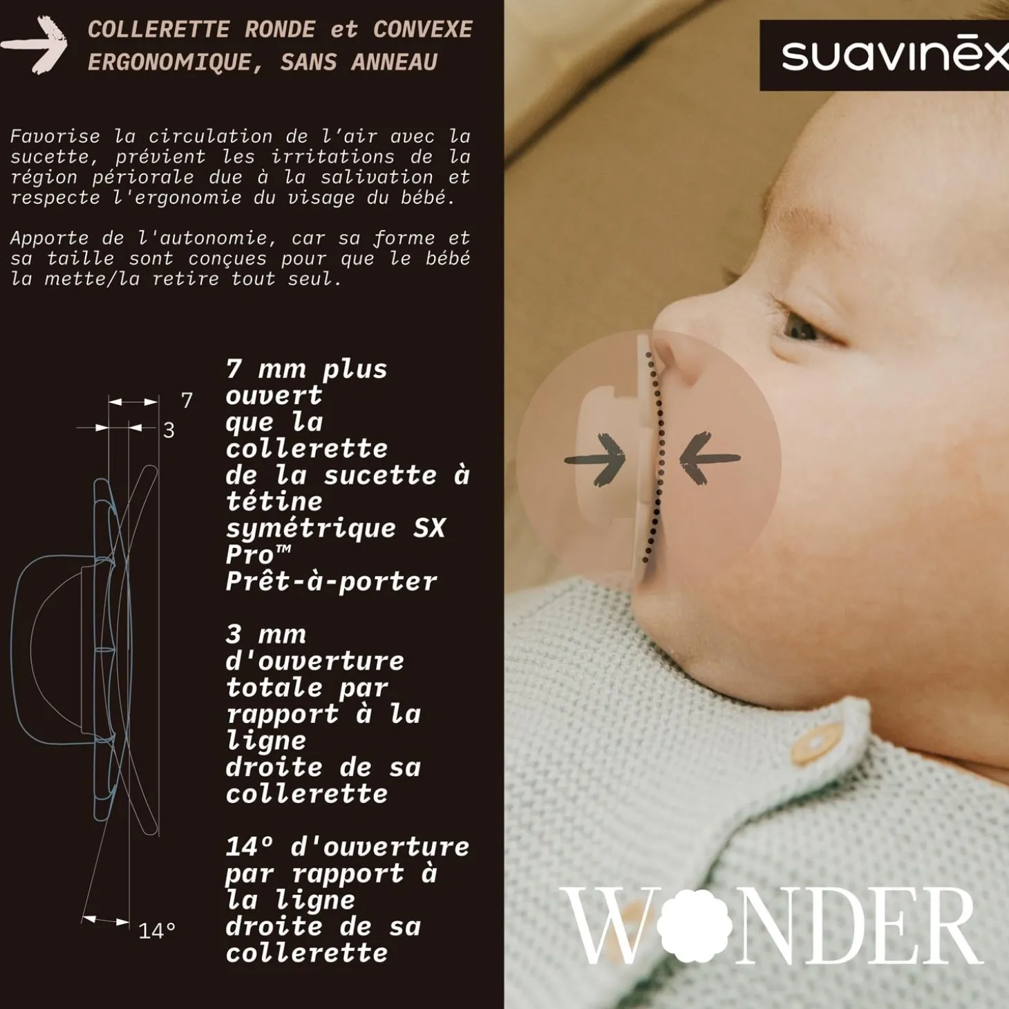 Suavinex Sucette reversible wonder Gray Clouds 0-6 mois