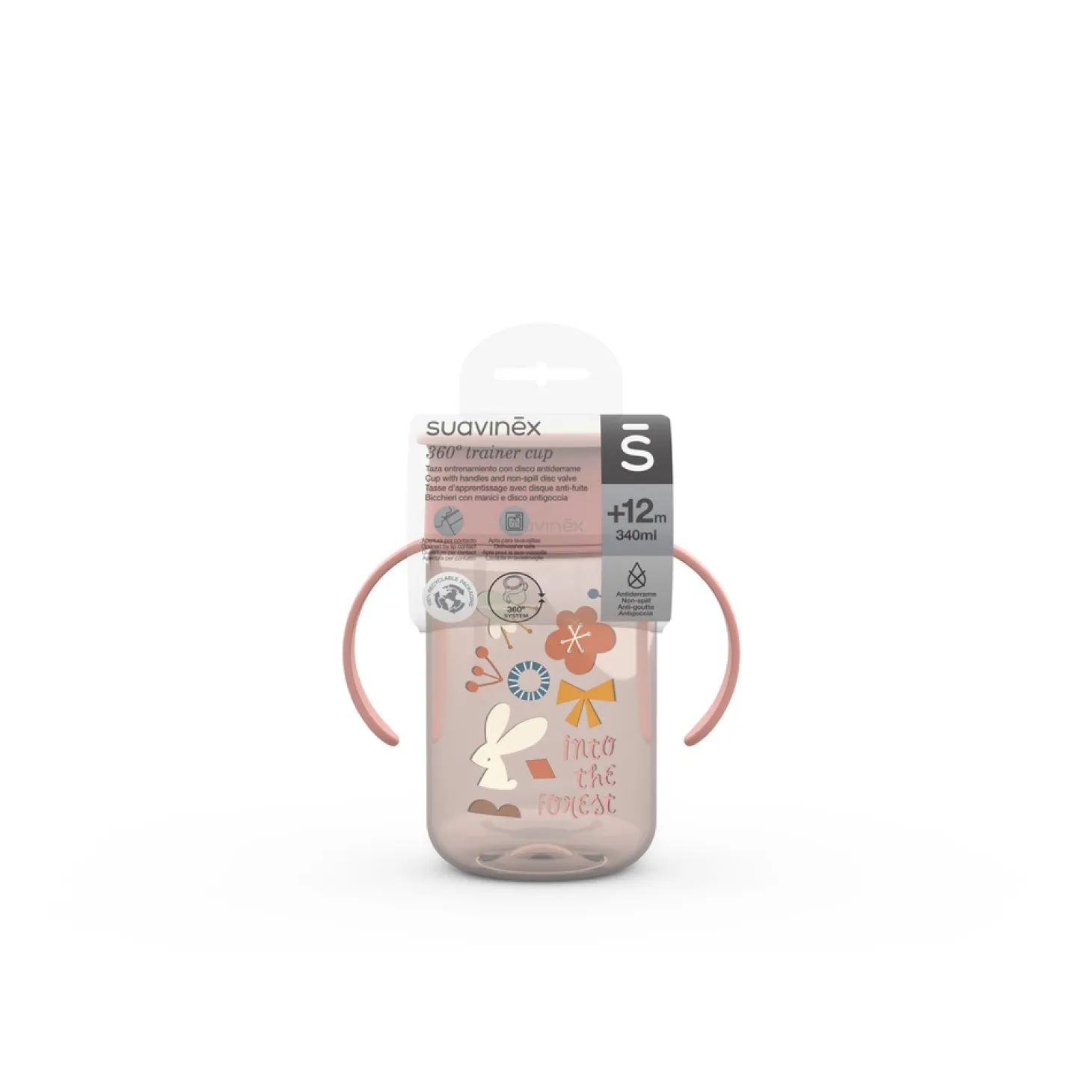 Suavinex Tasse 360° Into the Forest Rose 340ml 12 mois+