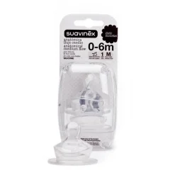 Suavinex                    2 tétines physio debit moyen silicone 0-6m