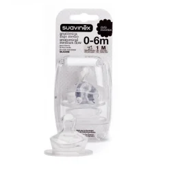 Suavinex                    2 tétines physio debit moyen silicone 0-6m