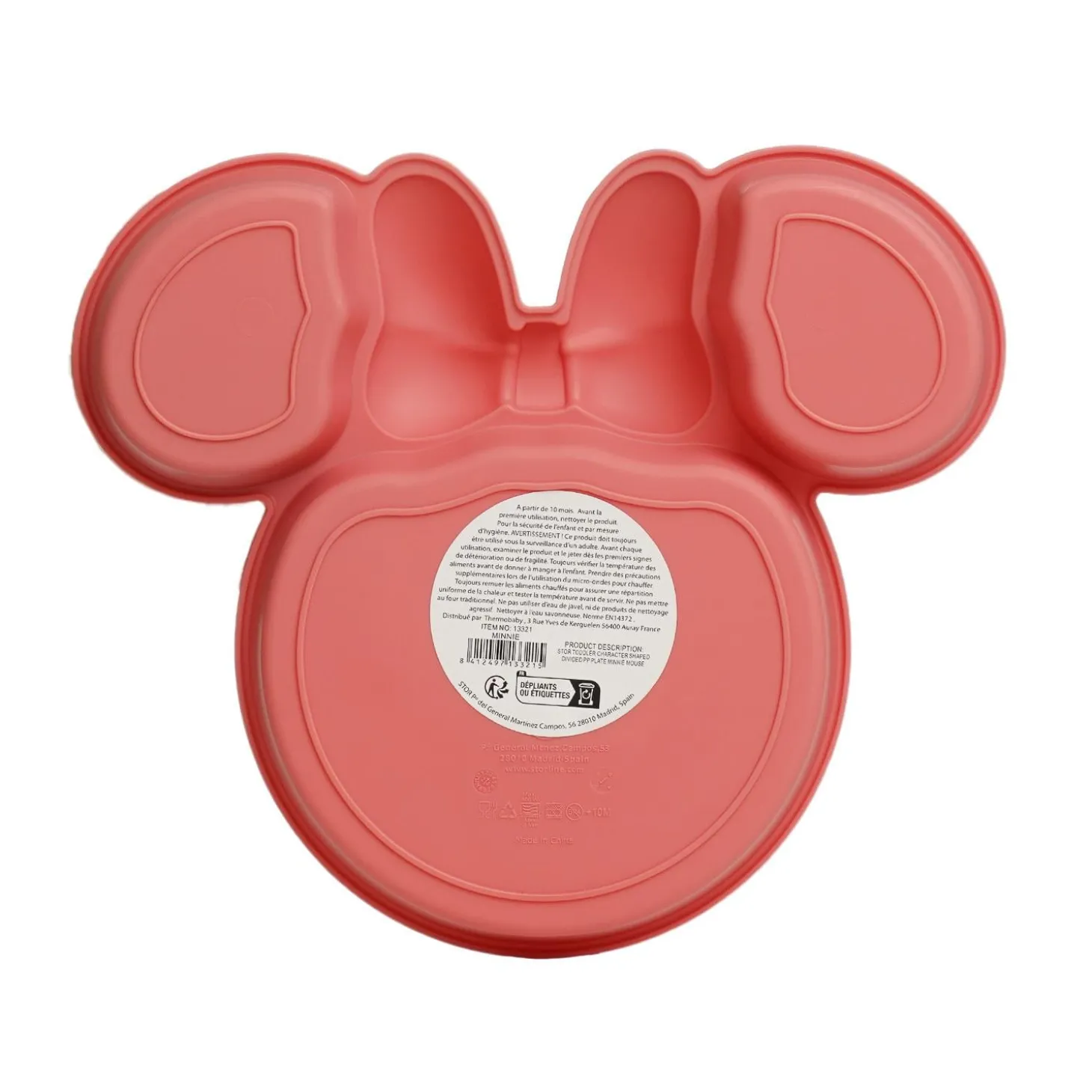 Thermobaby Assiette Compartimentée Tête Minnie Rose