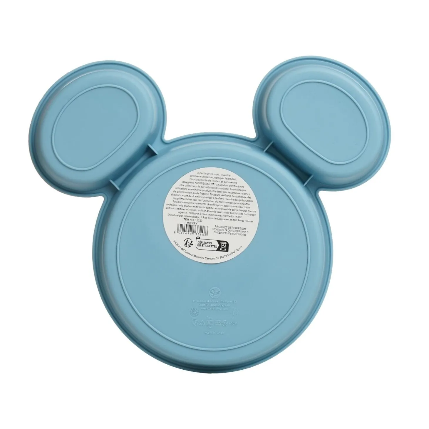 Thermobaby Assiette Compartimentée Tête Mickey Bleu
