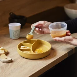 Thermobaby                    Assiette compatimentée silicone    Jaune Miel