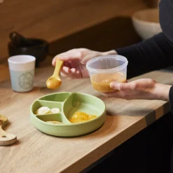 Thermobaby                    Assiette compatimentée silicone    Vert Cactus