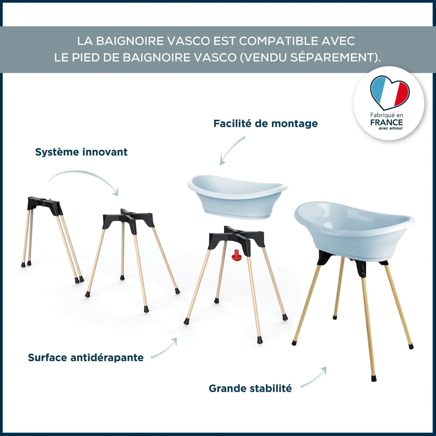 Thermobaby Baignoire Vasco Fleur Bleu