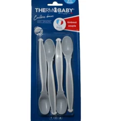 Thermobaby 4 Cuillères douces Gris Charme/ Blanc Muguet