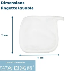 Thermobaby                    Lot de 6 lingettes lavables    Blanc