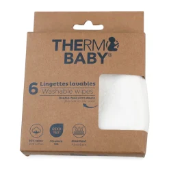 Thermobaby                    Lot de 6 lingettes lavables    Blanc