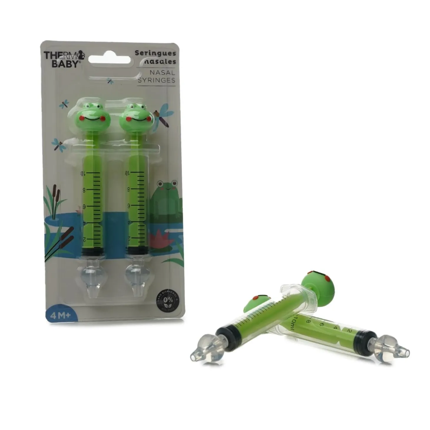 Thermobaby Lot de 2 Seringues Nasales Grenouille Vert