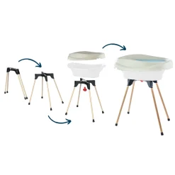 Thermobaby Pack plan à langer et baignoire Vasco Blanc muguet