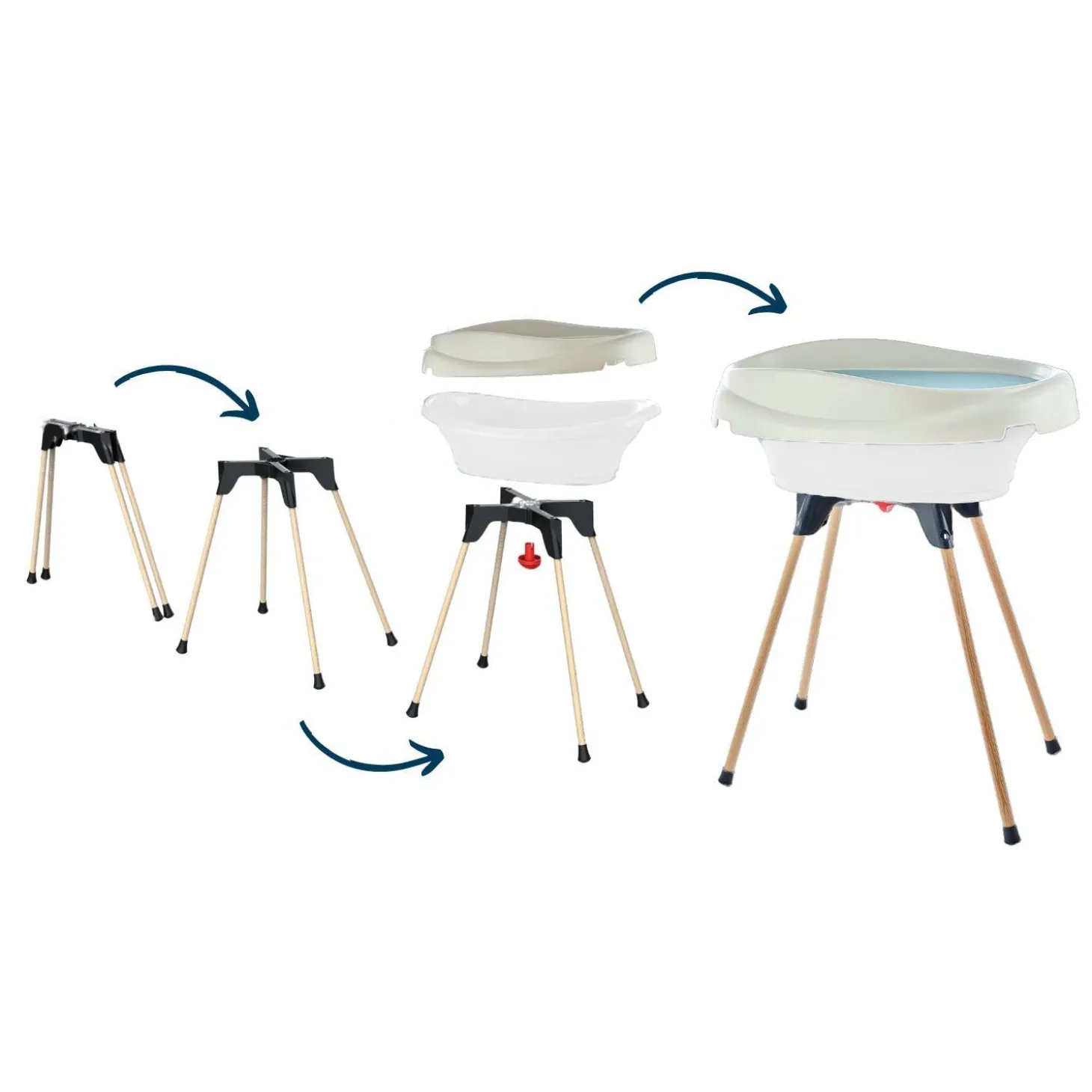 Thermobaby Pack plan à langer et baignoire Vasco Blanc muguet