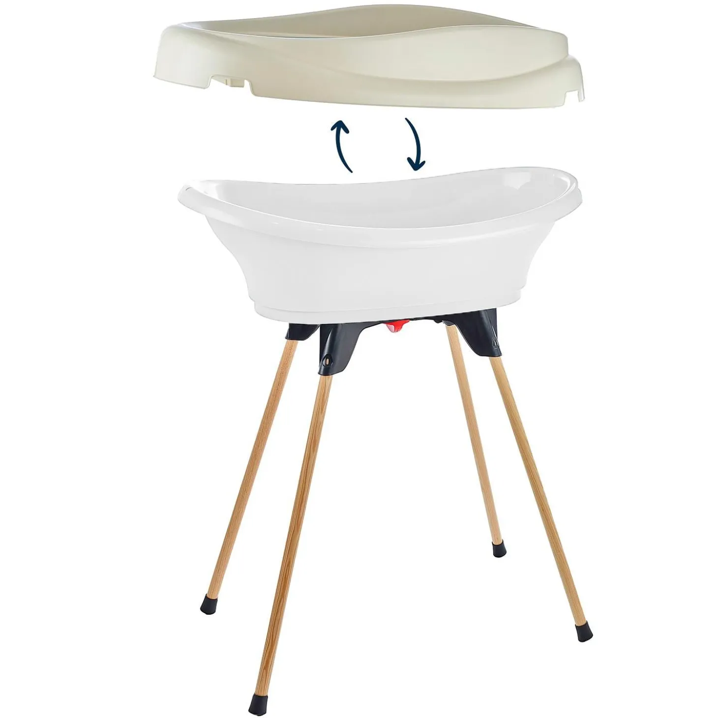 Thermobaby Pack plan à langer et baignoire Vasco Blanc muguet