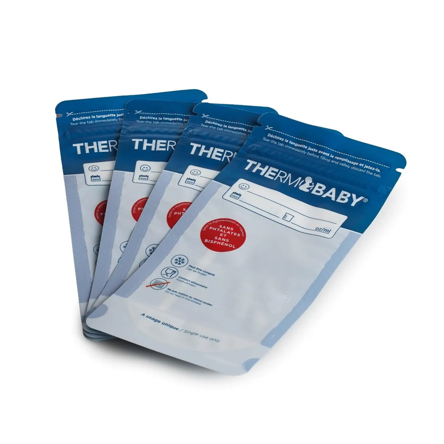 Thermobaby 25 sachets de conservation de lait Bleu 180 ml