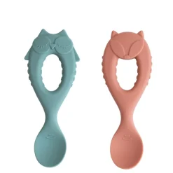 Tidy tot                    Set de cuillères d'apprentissage bébé    Beige, Vert