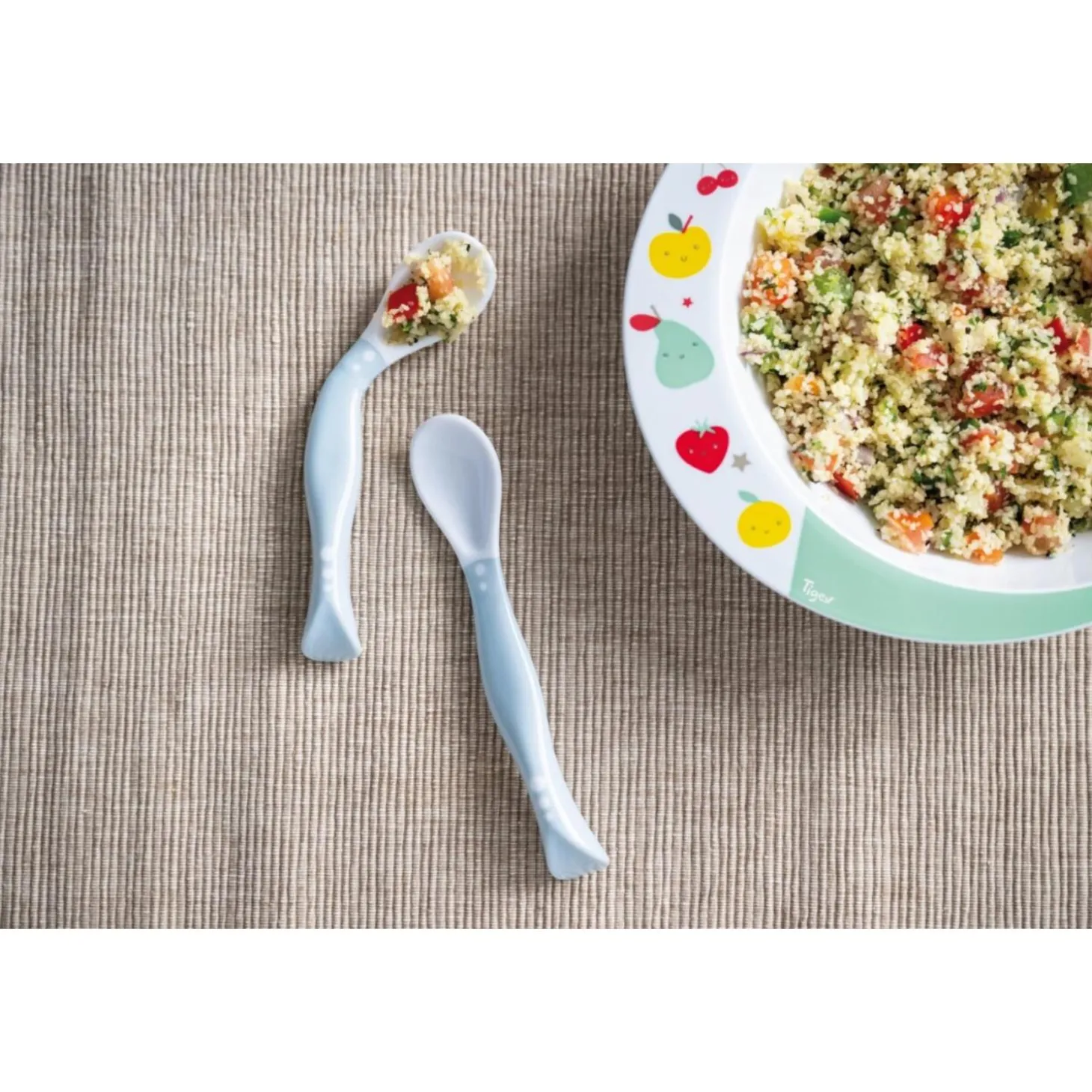 Tigex 2 Cuillères d'apprentissage orientables Gris