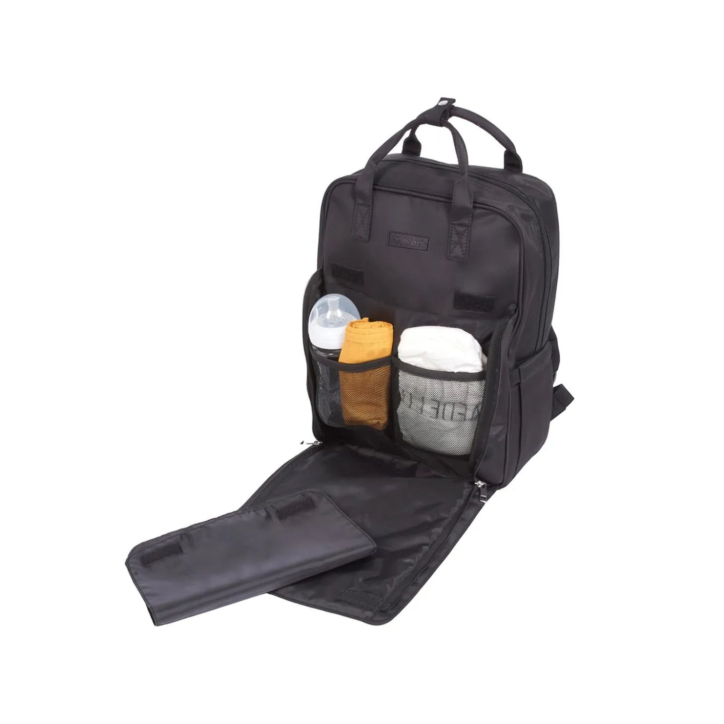 Tinéo Sac à dos à langer matelassé Noir