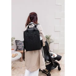 Tinéo Sac à dos à langer matelassé Noir