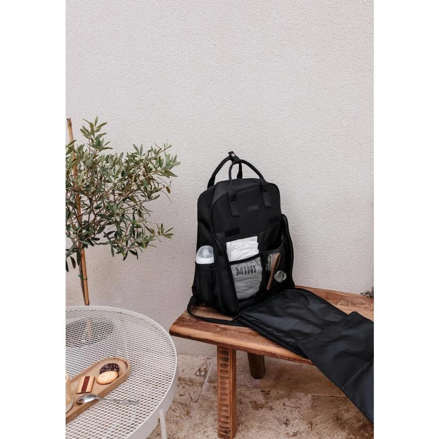 Tinéo Sac à dos à langer matelassé Noir